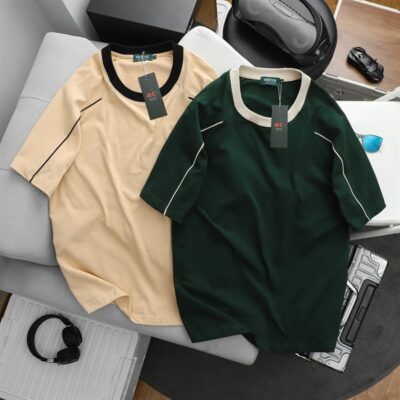 Áo thun cotton viền sọc nhỏ tay thời trang -Mẫu 24