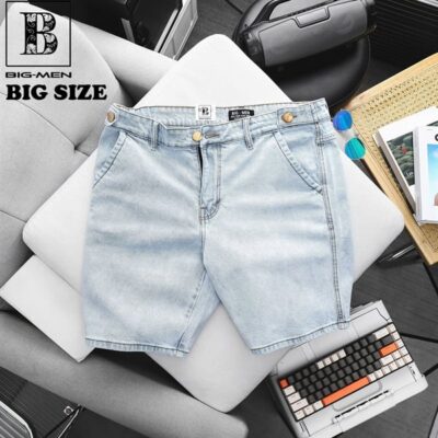Big Men- Quần short jean tông xanh nhạt thời trang năng động bigsize nam 80- 130 kg_ mã 458