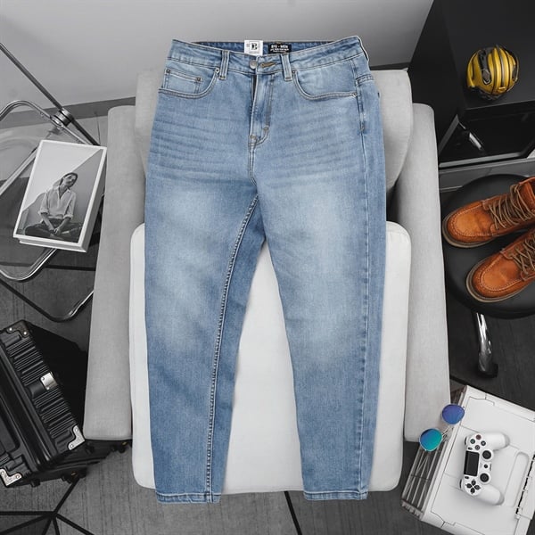 Quần jean dài tông xanh nhạt trơn và phối rách thời trang bigsize nam 80- 130 kg_ Mã 479 - Ảnh 2