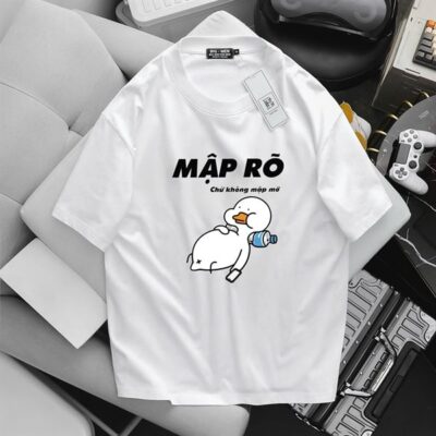 [ Big Men] Áo thun cotton in vịt mập dễ thương thời trang bigsize nam 55- 135 kg