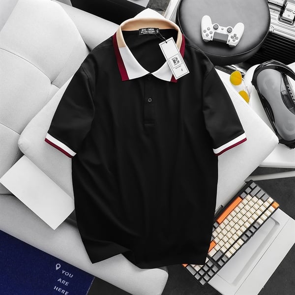 Áo thun polo vải cotton 4 chiều phối cổ 3 màu (mẫu 50) - Ảnh 2