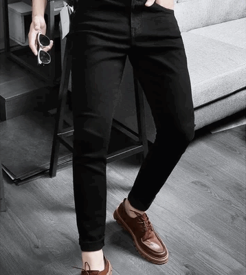 Quần jean nam bigsize màu đen form ống đứng size 80 - 130kg - jean đen