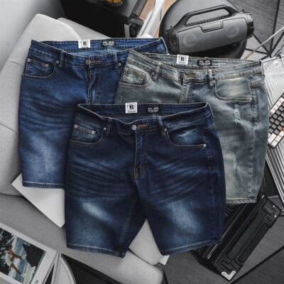 Quần short jean tông xanh trơn thời trang bigsize 266 276 430 (Mẫu 10)