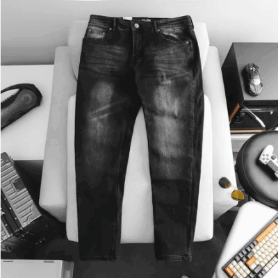 Quần jean dài nam big size tông đen xám wash mã 001 80-130kg
