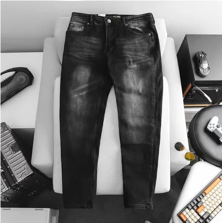 Quần jean dài nam big size tông đen xám wash mã 001 80-130kg