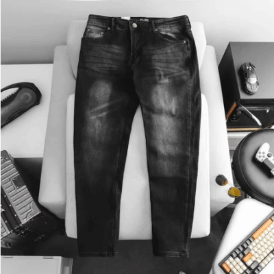 Quần jean dài nam big size tông đen xám wash mã 001 80-130kg