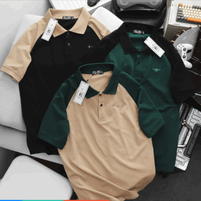 Áo thun polo raplan thêu họa tiết chất cotton 2 chiều 100% big size 85-130kg