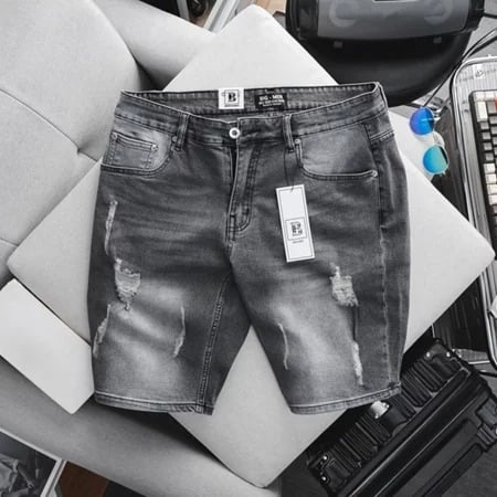 Quần short jean rách tông đen xám thời trang bigsize nam cỡ đại 130Kg - Mã 378 - Ảnh 2