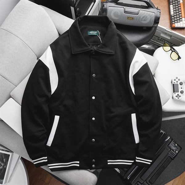 Áo khoác bomber, varsity phối 2 màu thời trang (Mẫu 3) - Ảnh 2