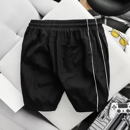 Quần short dù chất dù nhăn thời trang phối sọc 2 bên có lót trong <130kg