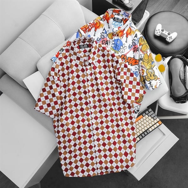 Áo sơ mi tay ngắn họa tiết thời trang bigsize nam (Mẫu 30)