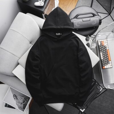 Áo khoác hoodie vải nỉ phối túi 1 bên in chữ đơn giản bigsize nam< 140 kg