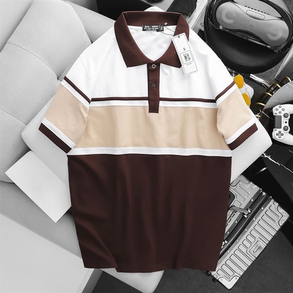 Áo thun polo phối màu sọc thời trang bigsize nam (mẫu 59)