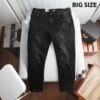 [ Big Men] Quần jean dài đen wash rách nhẹ thời trang cá tính bigsize nam 80- 130 kg_ mã 395