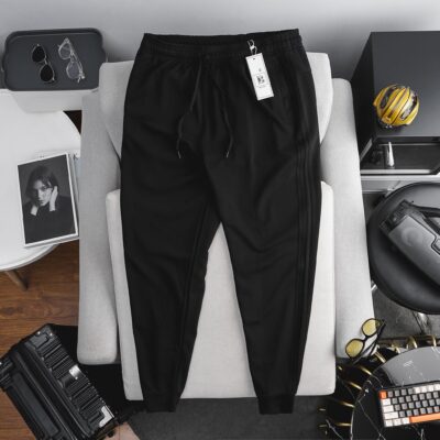 Quần thun dài jogger thể thao phối sọc thời trang big size nam <140 kg