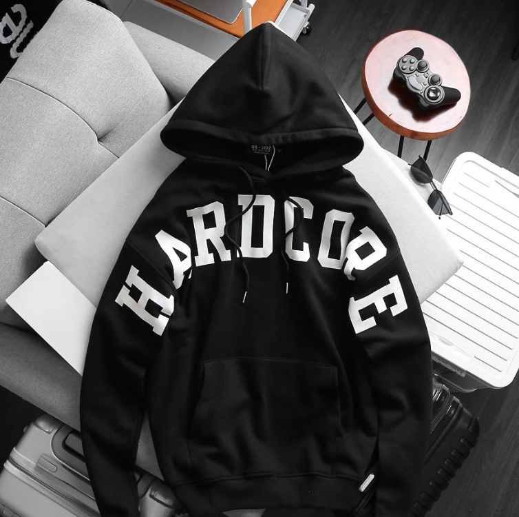 Áo hoodie thời trang nam bigsize vải nỉ in chữ Hardcode sz 90-130kg