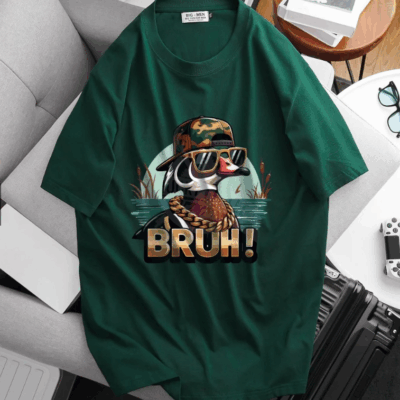 [Big Men] Áo thun cotton in hình vịt bruh đẹp thời trang cỡ đại bigsize nam < 140kg