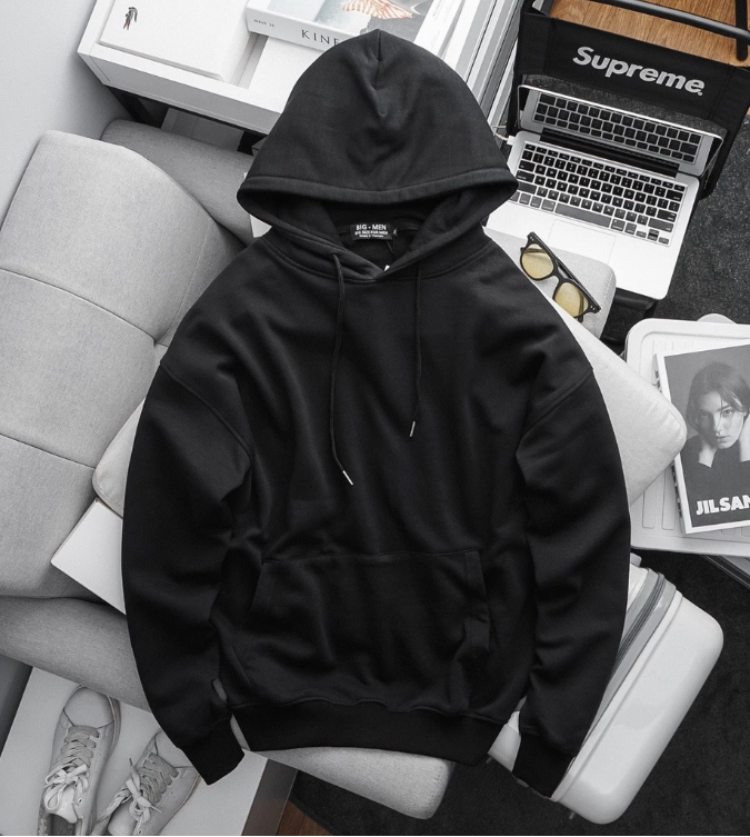 Áo khoác hoodie nam bigsize trơn size 90 - 130kg - hoodie - Ảnh 2