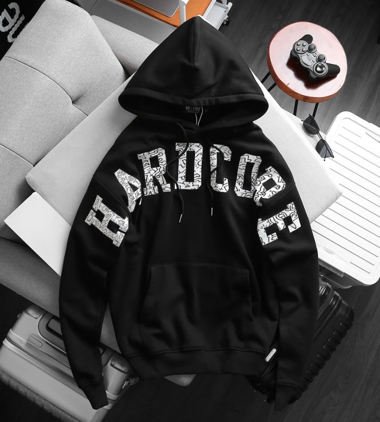 Big Men- Áo khoác, áo hoodie bigsize nam in chữ tràn tay đẹp 90-140kg - chữ sọc - Ảnh 2