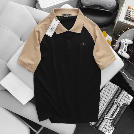 Áo thun polo raplan thêu họa tiết chất cotton 2 chiều 100% big size 85-130kg - Ảnh 2
