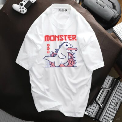Big Men - Áo thun cotton cá tính in Godzilla cá tính bigsize nam< 135 kg