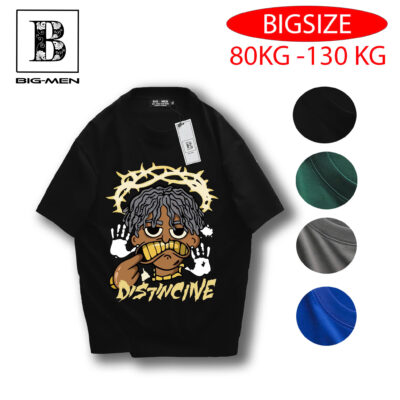 Bigmen.Bigsizemen - Áo thun chất vải cotton in hình hoạt hình Disticine độc lạ bigsize nam 85- 135 kg