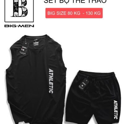[ Big Men] Set bộ ba lỗ thể thao chất vải thun lạnh in thời trang bigsize nam 60- 135 kg_ Ath
