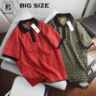 Big Men- Áo thun polo chất vải umi họa tiết thời trang bigsize nam 85- 135 kg