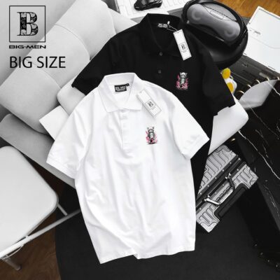Big Men - Áo thun polo bigsize nam in họa tiết Mèo thời trang < 135kg