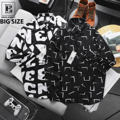 Áo sơ mi tay ngắn bigsize nam họa tiết bigsize nam thời trang Big Men 80-130kg