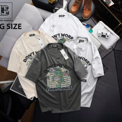 Big Men- Áo thun cotton bigsize nam in Everything Okay thời trang 65- 135 kg