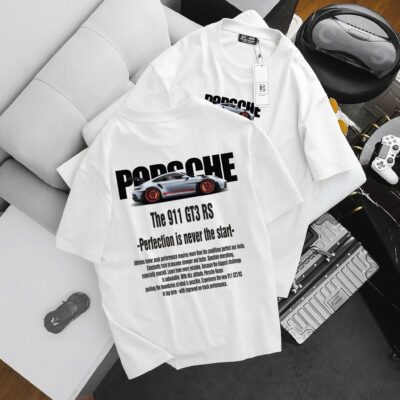Big Men- Áo thun cotton bigsize nam in xe Porsche hai mặt thời trang 85- 135 kg