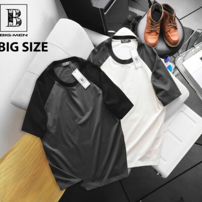 Áo thun cotton bigsize nam PHỐI TAY đẹp thời trang 85-135kg - raplan