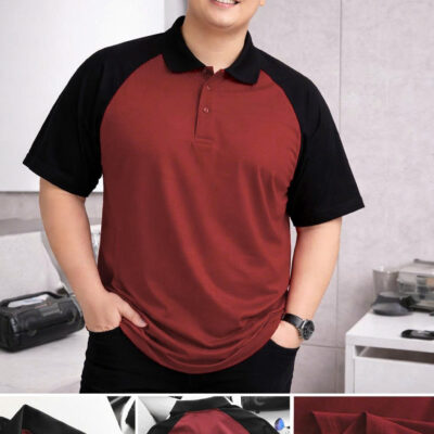 BIG MEN- Áo thun polo cotton 2 chiều phối raplan thời trang bigsize nam 85- 135kg