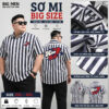 BIG MEN- Áo sơ mi tay ngắn vải QC cao cấp phối kẻ sọc in chữ KISS & LIFE bigsize nam 80- 130 kg