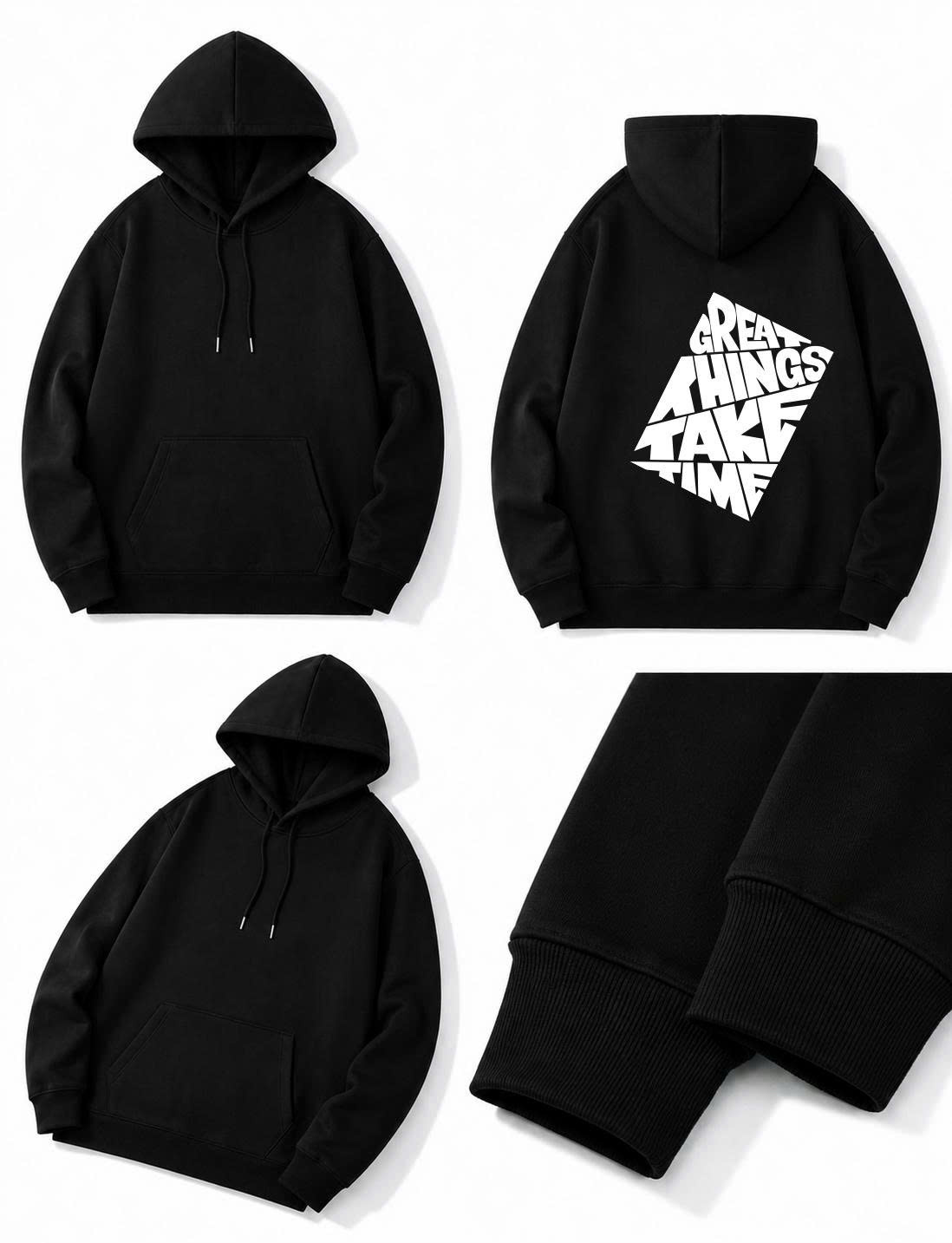 BIG MEN- Áo khoác hoodie chất nỉ cua in chữ thời trang bigsize nam 90- 140kg - Ảnh 2