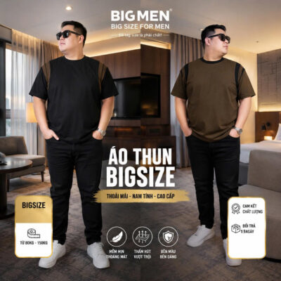 BIG MEN- Áo thun chất vải tổ ong thoáng mát mùa hè phối sọc nách thời trang bigsize nam 85- 135kg