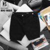 BIG MEN- Quần short jean màu đen phối nút cá tính thời trang bigsize nam 80- 130kg_ Mã 110