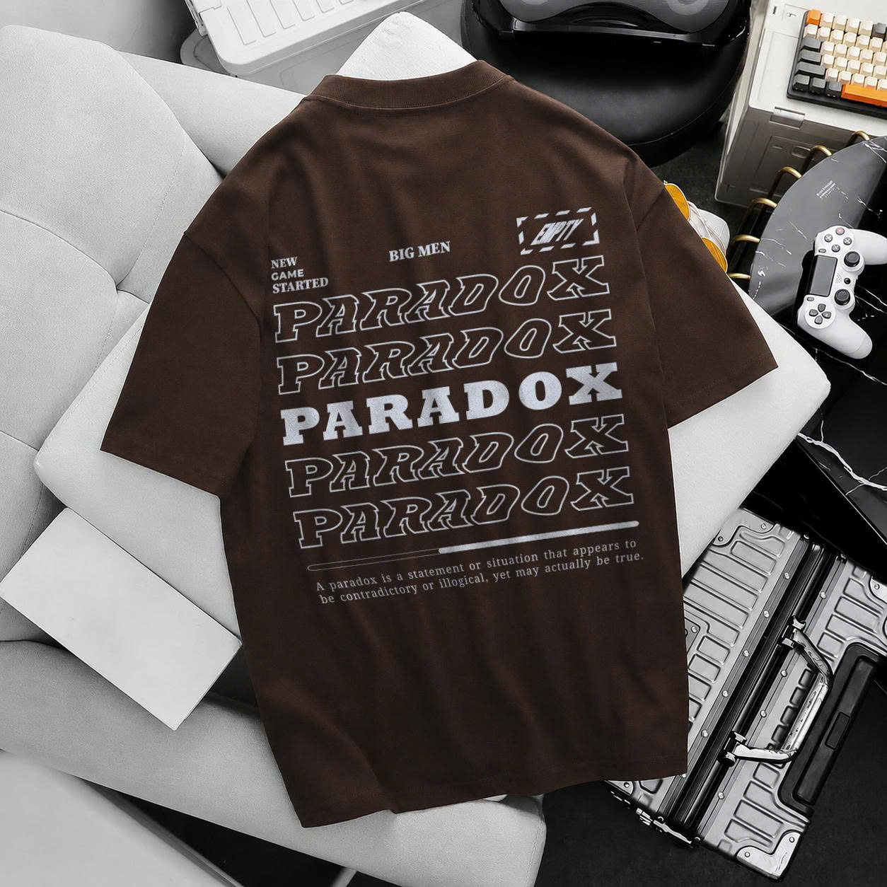 BIG MEN- Áo thun cotton in hình 2 mặt Paradox thời trang bigsize nam 85- 145kg - Ảnh 3