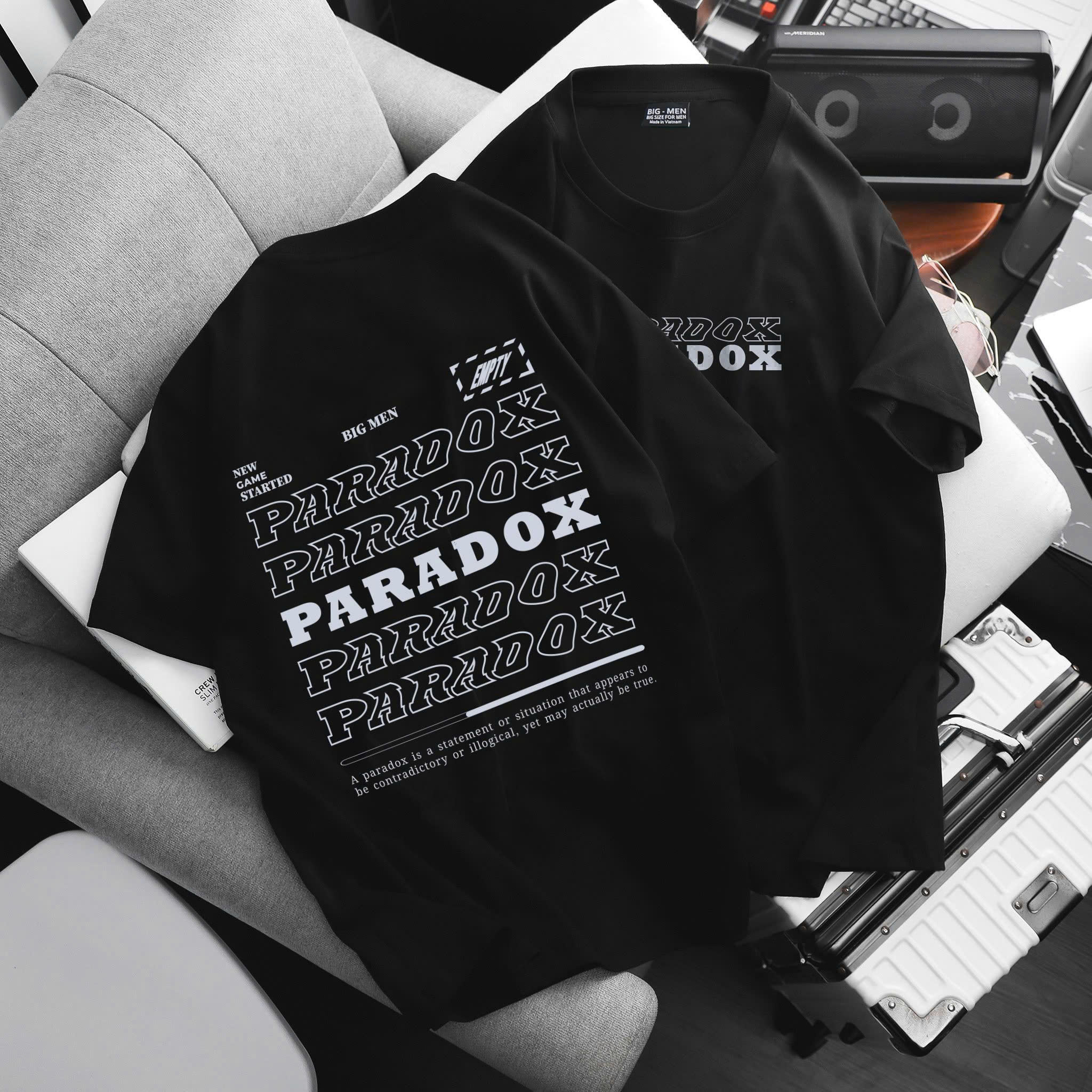 BIG MEN- Áo thun cotton in hình 2 mặt Paradox thời trang bigsize nam 85- 145kg - Ảnh 10