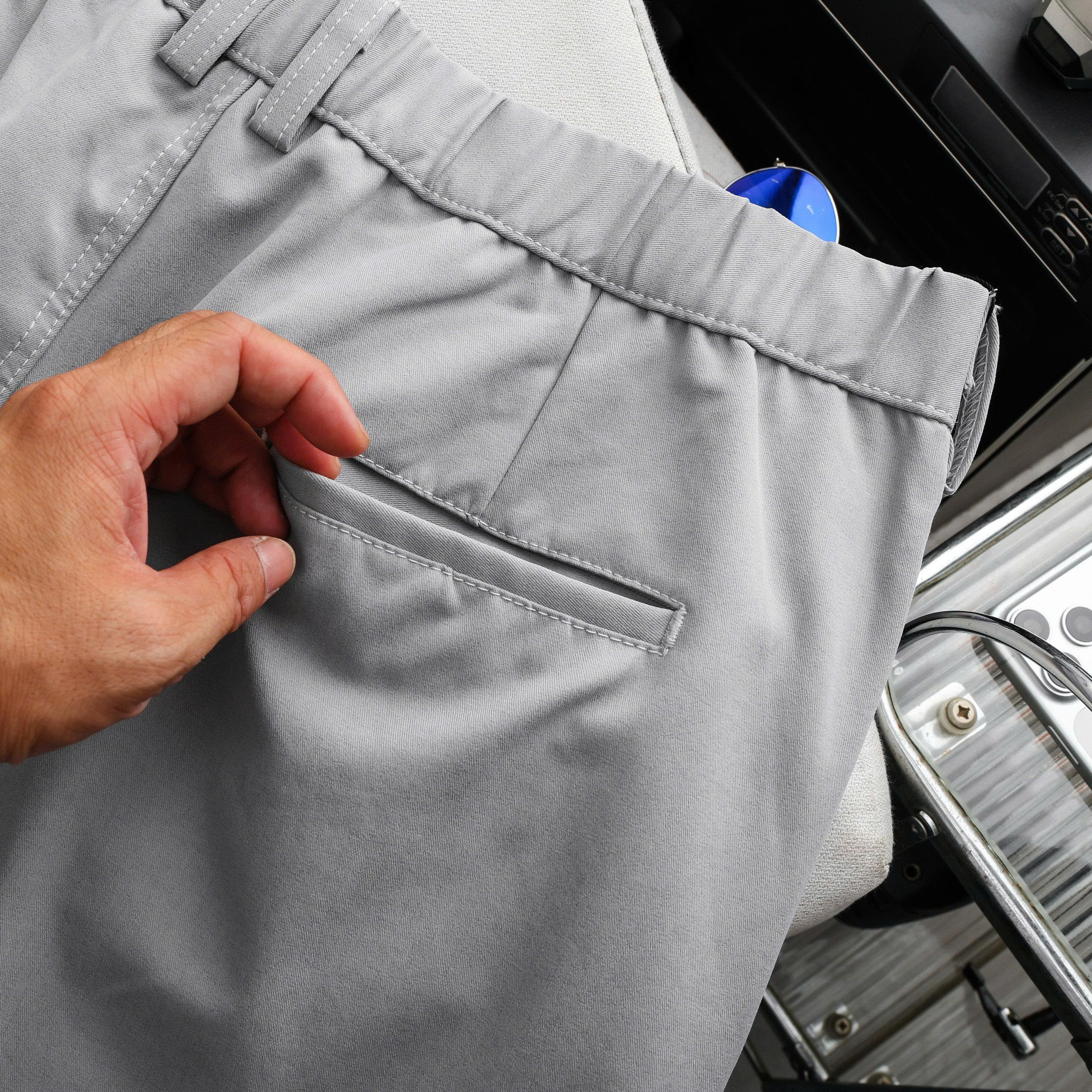 BIG MEN- Quần tây bigsize nam form baggy lưng thun màu xám nhạt thời trang 80- 125kg - Ảnh 8